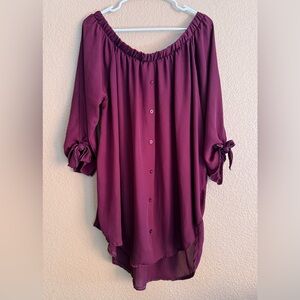 Hype Deep Purple Off The Shoulders Blouse